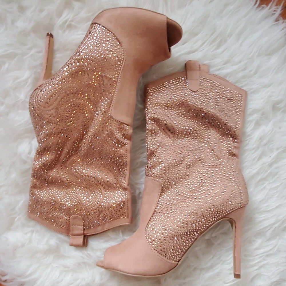 NEW Peep Toe High Heeled Boot